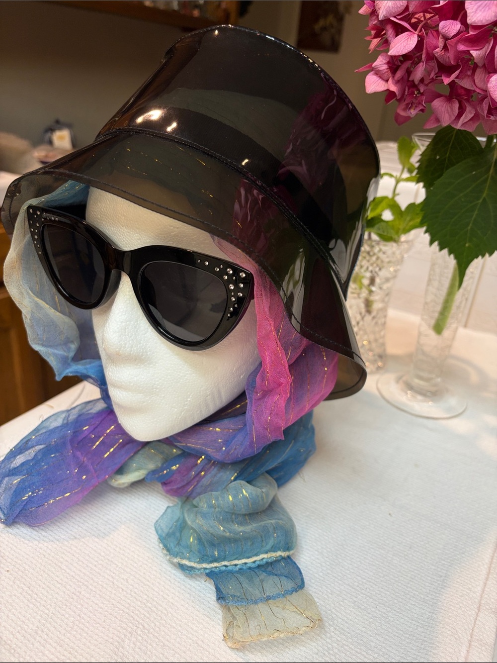 Black Vinyl Mod ‘60s’ Style Bucket Hat